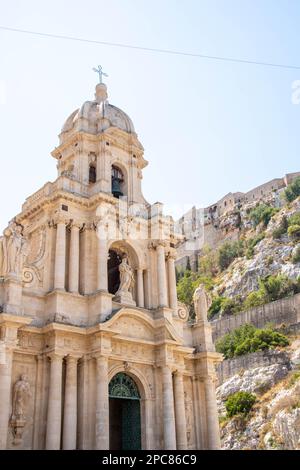 San Bartolomeo, a late Baroque-style, Roman Catholic church in the town of Scicli, province of Ragusa, Sicily, Italy Stock Photo