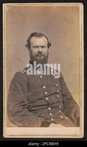 General James McPherson of Aide-de-Camp U.S. Volunteers Infantry Regiment and General Staff U.S. Volunteers Infantry Regiment in uniform. Liljenquist Family Collection of Civil War Photographs , pp/liljpaper. McPherson, James Birdseye, 1828-1864, United States, Army, People, 1860-1870, Soldiers, Union, 1860-1870, Military uniforms, Union, 1860-1870, United States, History, Civil War, 1861-1865, Military personnel, Union. Stock Photo