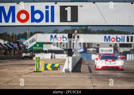 Sebring, Vereinigte Staaten. 11th Mar, 2023. Porsche 911 RSR, Project1 AO (#56), Matteo Cairoli (I), PJ Hyett (USA), Gunnar Jeannette (USA) World Endurance Championship 2023 Credit: dpa/Alamy Live News Stock Photo