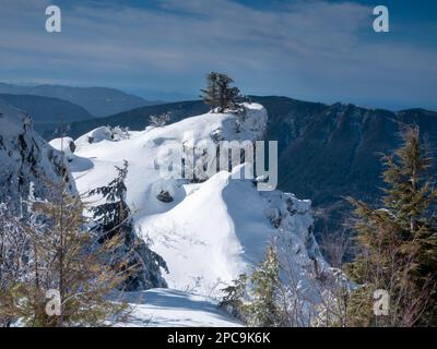 WA23265-00...WASHINGTON - View from the Snoqualmie Overlook on Mount Si to Rattlesnake Mountain. Stock Photo