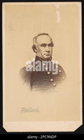 Major General Henry Wager Halleck of General Staff U.S. Army in uniform. Liljenquist Family Collection of Civil War Photographs , pp/liljpaper. Halleck, H. W, (Henry Wager), 1815-1872, United States, Army, People, 1860-1870, Soldiers, Union, 1860-1870, Military uniforms, Union, 1860-1870, United States, History, Civil War, 1861-1865, Military personnel, Union. Stock Photo