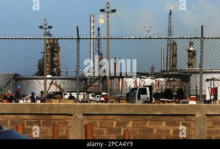 Paraguana, Venezuela. 13th Mar, 2023. The catalytic cracker at Amuay, Venezuela's largest refinery, has been halted for repairs for at least a week. Amuay and the Cardon refinery make up the ParaguanÃ¡ Refining Center (CRP), the largest in the oil country, with the capacity to convert 955,000 barrels per day of crude. on March 13, 2023 in Paraguana, Venezuela. (Credit Image: © Humberto Matheus/eyepix via ZUMA Press Wire) EDITORIAL USAGE ONLY! Not for Commercial USAGE! Credit: ZUMA Press, Inc./Alamy Live News Stock Photo