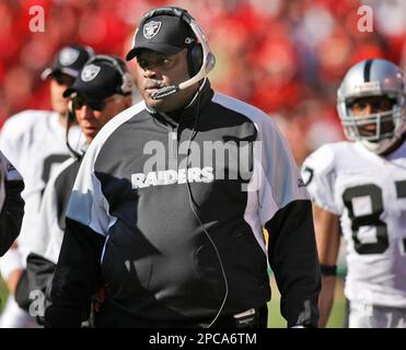 Oakland Raiders head coach Art Shell watches the game from the sidelines in  the first quarter at Giants Stadium in East Rutherford, New Jersey on  December 31, 2006. (UPI Photo/John Angelillo Stock