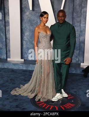 Beverly Hills, USA. 12th Mar, 2023. Sabrina Dhowre, Idris Elba attend the 2023 Vanity Fair Oscar Party at Wallis Annenberg Center for the Performing Arts on March 12, 2023 in Beverly Hills, California. Photo: CraSH/imageSPACE/Sipa USA Credit: Sipa USA/Alamy Live News Stock Photo