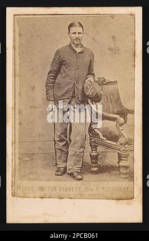 Sergt. Boston Corbett, 16th New York Cavalry, who shot J.W. Booth. Liljenquist Family Collection of Civil War Photographs , pp/liljpaper. Corbett, Boston, 1832-1894, Booth, John Wilkes, 1838-1865, Assassination, United States, Army, New York Cavalry Regiment, 16th (1863-1865), People, Soldiers, Union, 1860-1870, Prisoners of war, Union, 1860-1870, Military uniforms, Union, 1860-1870, United States, History, Civil War, 1861-1865, Military personnel, Union. Stock Photo