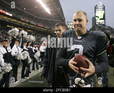 Seattle Seahawks kicker Josh Brown (3) reacts after missing a