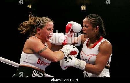 Shelley Burton left and Laila Ali fight at Madison Square Garden in