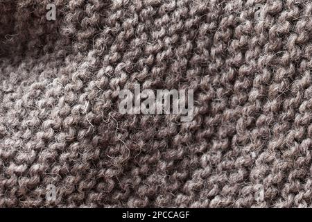 Brown natural woolen fabric, background photo texture Stock Photo
