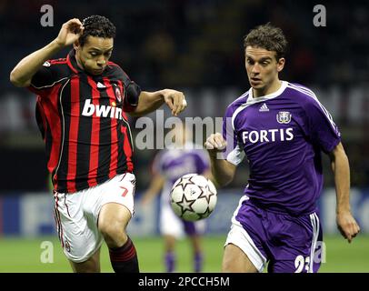 AC Milan forward Ricardo Oliveira of Brazil celebrates after