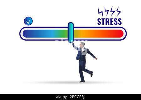 Concept of stress meter with the businessman Stock Photo