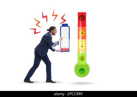 Concept of stress meter with the businessman Stock Photo