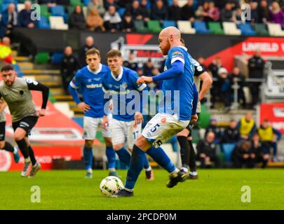 Chris Shields, Linfield FC player. BetMcLean Cup Final 2023, Linfield Vs Coleraine. National Stadium at Windsor Park, Belfast. Stock Photo