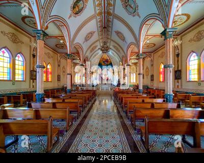 Zarcero, Costa Rica - Iglesia de San Rafael, the Church of San Rafael Archangel, constructed n 1895. Stock Photo