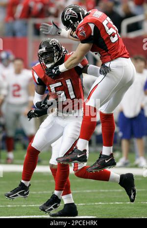 Atlanta Falcons linebacker Demorrio Williams (51) tries to tackle