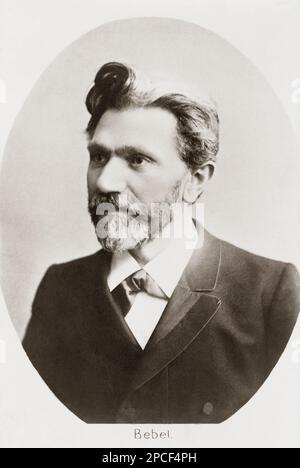August Ferdinand BEBEL ( 1840 - 1913 ) was a German social democrat and one of the founders of the Social Democratic Party of Germany . The Social Democratic Party of Germany (Sozialdemokratische Partei Deutschlands - SPD) is Germany's oldest political party. After World War II, under the leadership of Kurt Schumacher, the SPD reestablished itself as an ideological party, representing the interests of the working class and the trade unions.  SPD - PARTITO SOCIAL DEMOCRATICO  - SOCIALISMO - SOCIALISM - SOCIALIST - SOCIALISTA - POLITICO - POLITICA - POLITIC  - foto storiche - foto storica - port Stock Photo