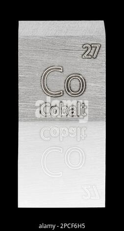 Cobalt specimen (Co), chemical element number 27 Stock Photo