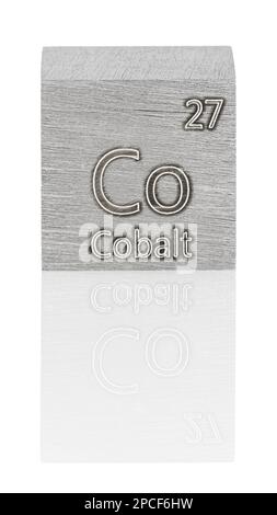 Cobalt specimen (Co), chemical element number 27 Stock Photo