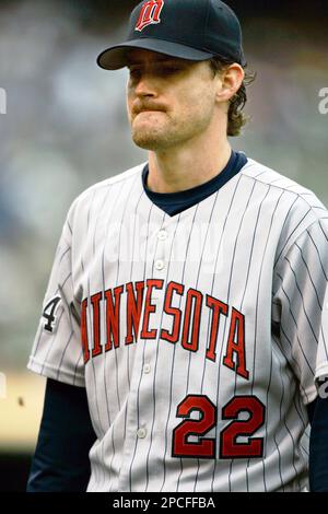 Minnesota Twins starting pitcher Brad Radke delivers a pitch in the first  inning of Game 3 in the American League Divisional Series baseball game  against the Oakland Athletics, Friday, Oct. 6, 2006