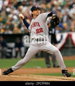 Minnesota Twins starting pitcher Brad Radke delivers a pitch in the first  inning of Game 3 in the American League Divisional Series baseball game  against the Oakland Athletics, Friday, Oct. 6, 2006