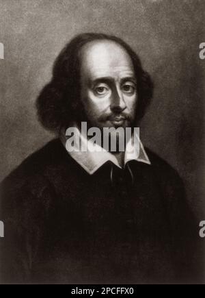 The english  actor , poet and playwright dramatist  WILLIAM SHAKESPEARE ( 1564 - 1616 ), popular print from XIX century  - LETTERATO - SCRITTORE - PLAYWRITER - LETTERATURA - Literature - drammaturgo - dramatist - TEATRO - THEATRE - commediografo - POETA - POET - POETRY - POESIA - TEATRO - THEATRE - THEATER - baffi - moustache - collar - colletto - beard - barba   -----  Archivio GBB Stock Photo