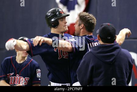 Minnesota Twins' Justin Morneau is shown during to a baseball game against  the Kansas City Royals Thursday, Sept. 13, 2012 in Minneapolis. (AP  Photo/Jim Mone Stock Photo - Alamy