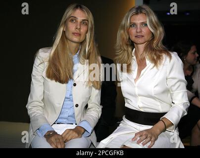 Beatrice Trussardi right and Lavinia Borromeo attend the Trussardi