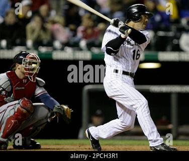 Colorado Rockies' Kazuo Matsui, right, gets a thumbs up from