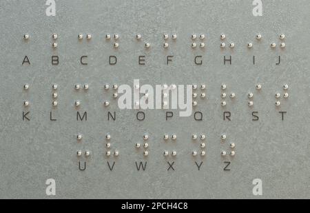 Braille Alphabet Guide A-Z Visually Writing System. Braille Language ...
