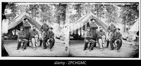 Fair Oaks, Virginia (vicinity). General John C. Caldwell and staff. Civil war photographs, 1861-1865 . United States, History, Civil War, 1861-1865. Stock Photo