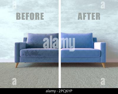 cleaning furniture before and after