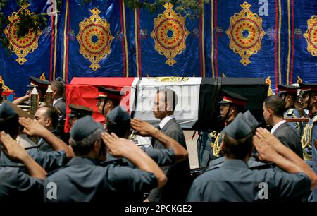 The Coffin Of Egyptian Novelist And Nobel Laureate Naguib Mahfouz, Who ...