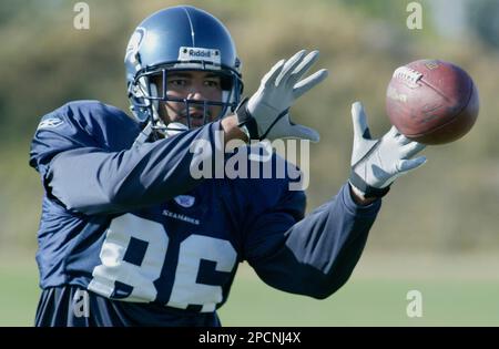 Seattle Seahawks' Jerramy Stevens catches an 11-yard pass in the endzone  for a touchdown with Philadelphia Eagles' Brian Dawkins defending with 49  seconds left in the game in Seattle Sunday Sunday Dec.