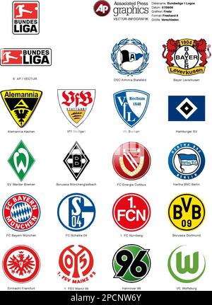 GRA107 GRAFIK BUNDESLIGA 1 LOGOS - Zeichnungen der aktuellen ...