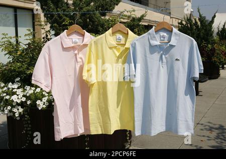 FOR USE WITH AP WEEKLY FEATURES Three Lacoste Polo shirts from Macy s are photographed Wednesday Aug. 2 2006 in New York. AP Photo Diane Bondareff Stock Photo Alamy