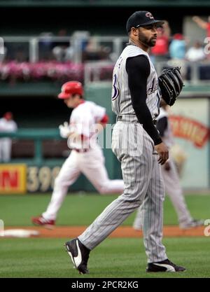 Arizona Diamondbacks starting pitcher Miguel Batista strikes out Los  Angeles Dodgers' Paul Lo Duca to end the fourth inning Friday July 4, 2003,  in Los Angeles. (AP Photo/Danny Moloshok Stock Photo - Alamy