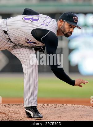 Arizona Diamondbacks starting pitcher Miguel Batista strikes out Los  Angeles Dodgers' Paul Lo Duca to end the fourth inning Friday July 4, 2003,  in Los Angeles. (AP Photo/Danny Moloshok Stock Photo - Alamy