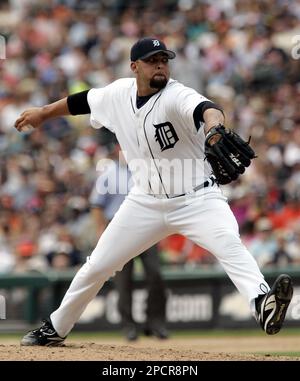 Detroit Tigers relief pitcher Joel Zumaya during a baseball spring training  workout Monday, Feb. 14, 2011, in Lakeland, Fla. (AP Photo/David J. Phillip  Stock Photo - Alamy