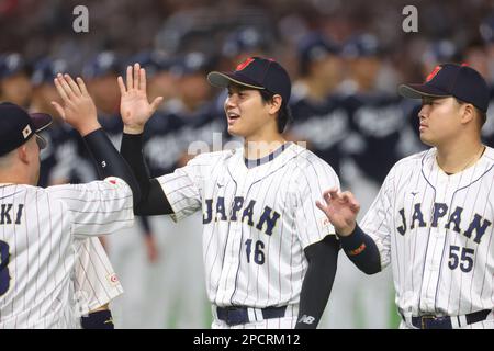 Tokyo, Japan. 12th Mar, 2023. (L to R) Lars Nootbaar, Shohei Ohtani (JPN)  Baseball : 2023 World Baseball Classic First Round Pool B Game between  Japan - Australia at Tokyo Dome in