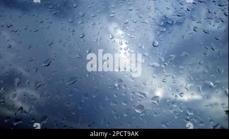 drops of rain on a window Stock Photo