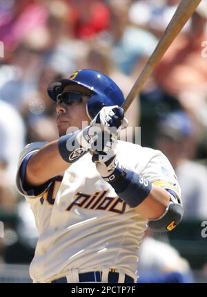 Seattle Mariners' Rene Rivera (30) high-fives with Yuniesky