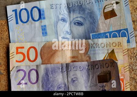 Copenhagen /Denmark/14 March 2023/Swedish kronor currency notes ind anish capital Copenhaen Denmark. . (Photo.Francis Joseph Dean/Dean Pictures) Stock Photo