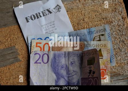 Copenhagen /Denmark/14 March 2023/Swedish kronor currency notes ind anish capital Copenhaen Denmark. . (Photo.Francis Joseph Dean/Dean Pictures) Stock Photo