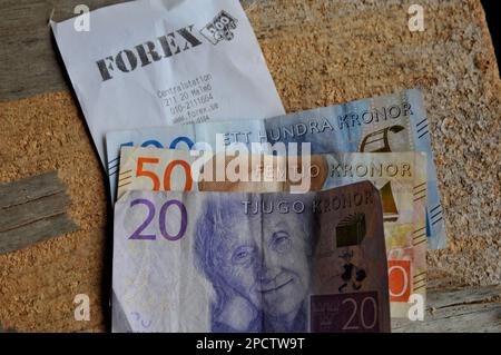 Copenhagen /Denmark/14 March 2023/Swedish kronor currency notes ind anish capital Copenhaen Denmark. . (Photo.Francis Joseph Dean/Dean Pictures) Stock Photo