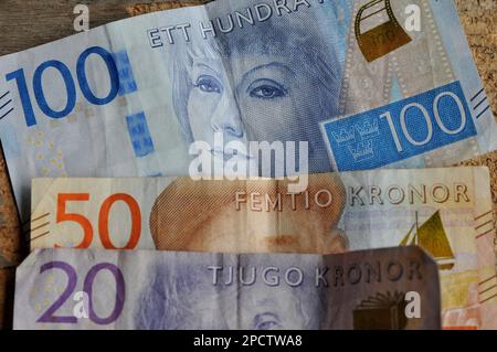 Copenhagen /Denmark/14 March 2023/Swedish kronor currency notes ind anish capital Copenhaen Denmark. . (Photo.Francis Joseph Dean/Dean Pictures) Stock Photo