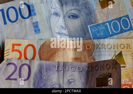 Copenhagen /Denmark/14 March 2023/Swedish kronor currency notes ind anish capital Copenhaen Denmark. . (Photo.Francis Joseph Dean/Dean Pictures) Stock Photo