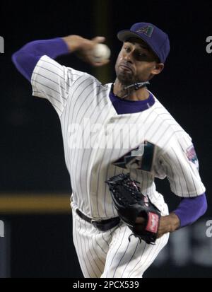 Arizona Diamondbacks starting pitcher Miguel Batista strikes out Los  Angeles Dodgers' Paul Lo Duca to end the fourth inning Friday July 4, 2003,  in Los Angeles. (AP Photo/Danny Moloshok Stock Photo - Alamy