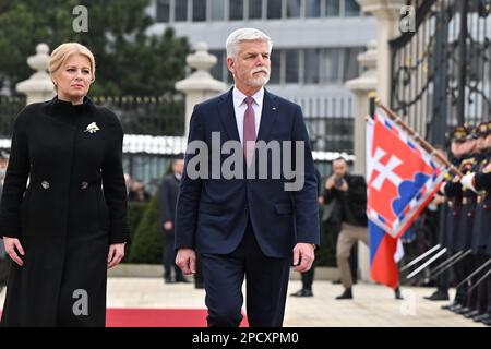 Czech President Petr Pavel (right) meets Angolan President Joao ...