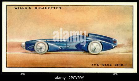 Blue Bird - Car Vintage Cigarette Card Stock Photo
