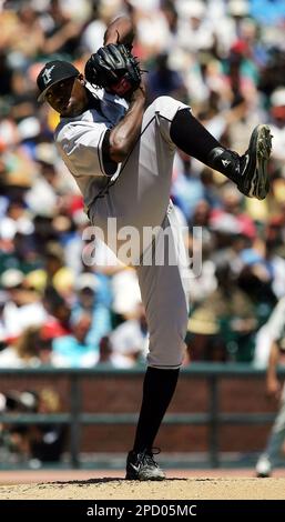 Florida Marlins starter Dontrelle Willis pumps his fist after pitching a  complete game against the San Francisco Giants in a baseball game on  Wednesday, June 7, 2006 in San Francisco. Florida won