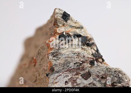 Magnetite, also called  lodestone, or magnetic iron ore,  is an important, strongly magnetic iron oxide Stock Photo